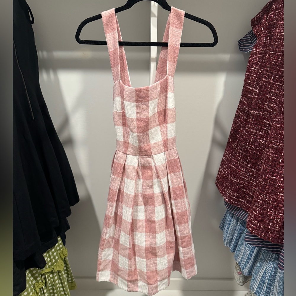 Gal Meets Glam Collection | Pink & White Gingham Dress | 4 Petite